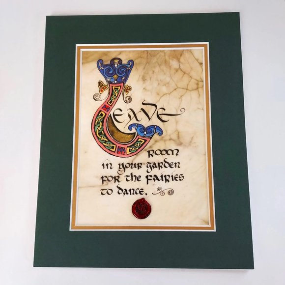 New Art Print Celtic Book Of Kells Style Saying- Fairy - Picture 1 of 4